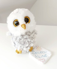 Peluche/Doudou Petite Owlette Chouette Gris Blanc Pailletté Doré Or 16cm 2022 Ty