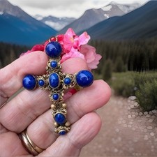 Pendentif croix  verre de