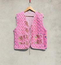 Indien Coton Rose Bébé Patchwork Veste Matelassé Femmes Mode Vêtements US