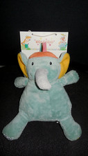 doudou peluche éléphant vert