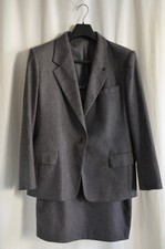 Tailleur Max Mara Gris ensemble veste et  jupe midi Taille 44 laine et cachemire