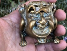 Encrier en Bronze Satirique Caricature Grotesque XIX Inkwell Antique French