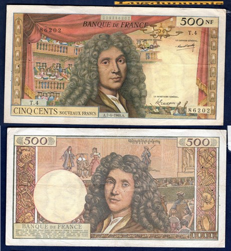 500 nouveaux francs molière - 500,