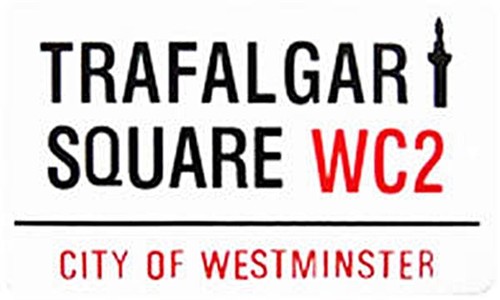 Panneau rue trafalgar - panneau, square
