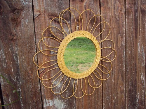 Miroir sorciere rotin - miroir,