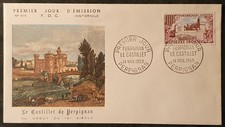 ENVELOPPE FDC 1959 LE CASTILLET 30 Fcs DE PIEL & SERVEAU PERPIGNAN 66 PYRÉNÉES O