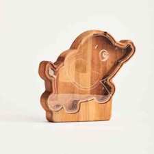 Animal Conçu Forme Piggy Chouette Tirelire, Papillon Pièce Banque Bois Cadeau