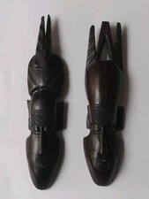 Ensemble de 2 Masques Sculptés en Bois - Art Décoratif Unique