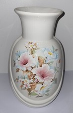 Vase En Céramique Decor Floral Signé Riales Made In Italy Hauteur 35 Cm