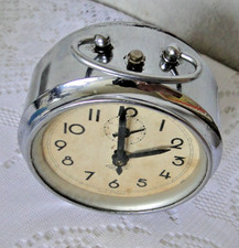 Réveil ancien JAPY mécanique métal chromé pour pièces ou réparer