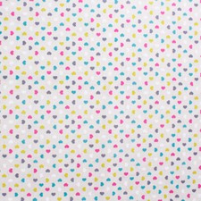 Tissu Coton Découpe 280x280 Au Mètre Motif Cœurs Colorés Table Nappe