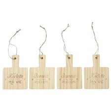 Lot de 4 Supports à Poêlon "Raclette" 13cm Naturel