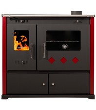 Prometey Praktik LUX ECO Poêle à bois 7,5-12kW A+ Bordeaux