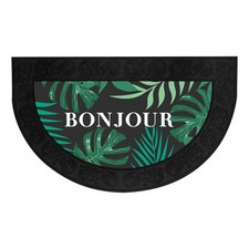 Tapis d'Entrée Demi-Lune "Vesta" 45x75cm Noir & Vert