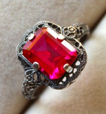 Rubis Rouge de Birmanie de 4,350 ct - Bague Argent 925