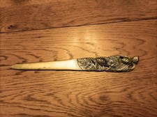 Ancien Coupe Papier En Bronze Signé Rischmann