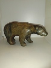 OURS POLAIRE EN BRONZE SIGNE P