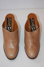 JEAN CARL Paris Vintage Mules à Talons Cuir Beige Doublés Cuir T 38 TBE