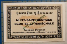 Publicité Nuits Saint Georges Clos de la Maréchale Frederic MUGNIER document