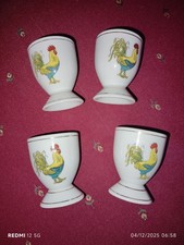 4 Coquetiers Faïence décor