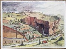 🌋 Ancienne affiche scolaire Rossignol, 1950 - 25 Volcan, 26 Eaux infiltration