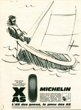 Publicité ancienne pneu Michelin XAS 1968 issue de magazine 