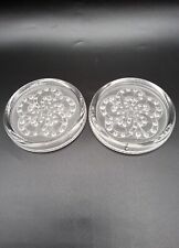 Paire de dessous de bouteille en verre moulé dépoli à décor géométrique Art Déco