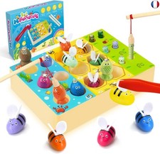 WEARXI Jouet Enfant 2 Ans, Magnétique Jeu De Pêche 3 en 1, Jeux Montessori 2 A