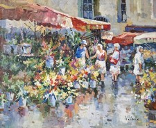 Tableau Peinture Marcher Aux Fleurs Paris