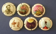 lot de 6 capsules de champagne  génériques "Jules Verne" n°707 à 707e cote 24€