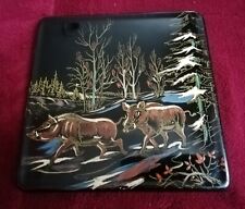 TRES BEAU & ANCIEN Dessous de Plat LONGWY Sangliers N 358 Décor Main