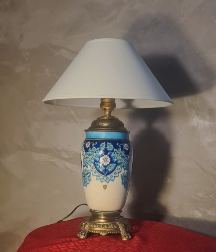 Lampe ancienne faïence - ancienne, en