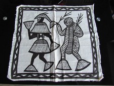 Toile De Korhogo Côte d'Ivoire Tenture Murale Tissu Ornemental Peuple d' Afrique