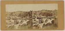 Suisse Ville à identifier Photo Stereo PL48L4n Vintage Albumine C1860
