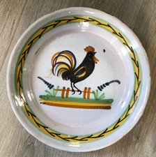 Ancienne Assiette Faïence XIXème Angoulême Coq Noir