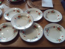 7 Anciennes Assiettes creuses Les Salins Coquelicots Collection Champêtre