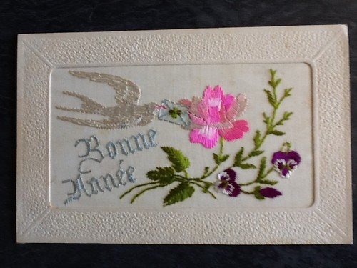 Belle carte brodee bonne - carte, annee