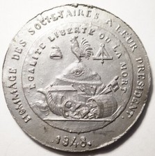 IIe REPUBLIQUE: MEDAILLE SOCIETE AMIS DU PEUPLE LILLE 1848 (44mm) - TRES RARE