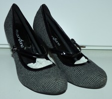 Escarpins vichy gris "Lauréana" - Pointure 39