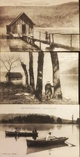 CPA Savoie lac aiguebelette cabane montagne barques