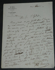 Louis DESNOYER - LETTRE AUTOGRAPHE SIGNÉE À Émile Mares de Saint-Hilaire,