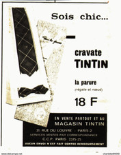 publicité CRAVATE    " TINTIN "    1963  ( 1 )