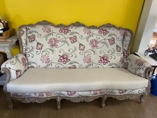 Canapé 3 places style Louis XV restauré et patiné