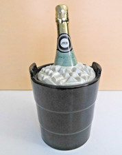 SEAU A GLACE CHAMPAGNE TROMPE L OEIL  1976 CERAMIQUE VINTAGE  BAC A GLACONS