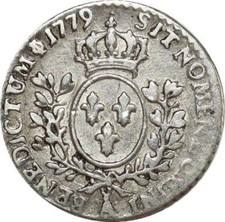 O8441 Rare 1/20 Ecu Louis XVI 1779 A Paris 2eme sem Argent ->Faire offre