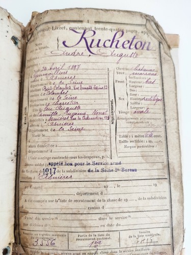 Ancien livret militaire - militaire, 1917
