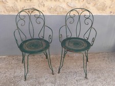 Duo de fauteuils en fer forgé