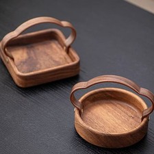 Plateau à main en bois de noyer style chinois plat de service en bois massif po