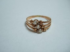 BAGUE ANCIENNE OR, PERLE ET DIAMANTS TAILLE 56 POIDS 1,8GR