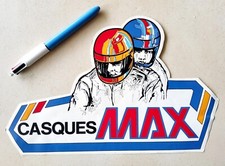 Autocollant ancien CASQUE MOTO MAX Vintage sticker adesivo pegatina aufkleber 